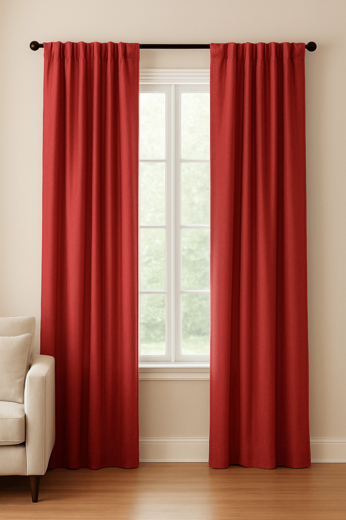 Bold Curtain Colors + Light Walls
Curtain Combination