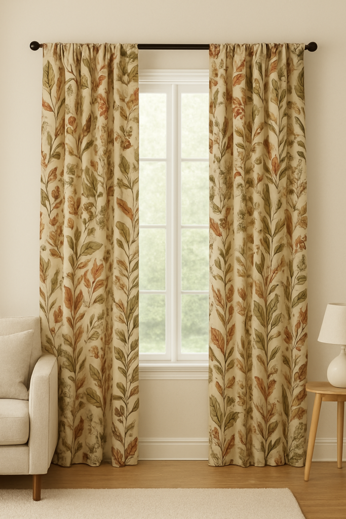 Earthy Colors + Botanical Prints
Curtain Combination