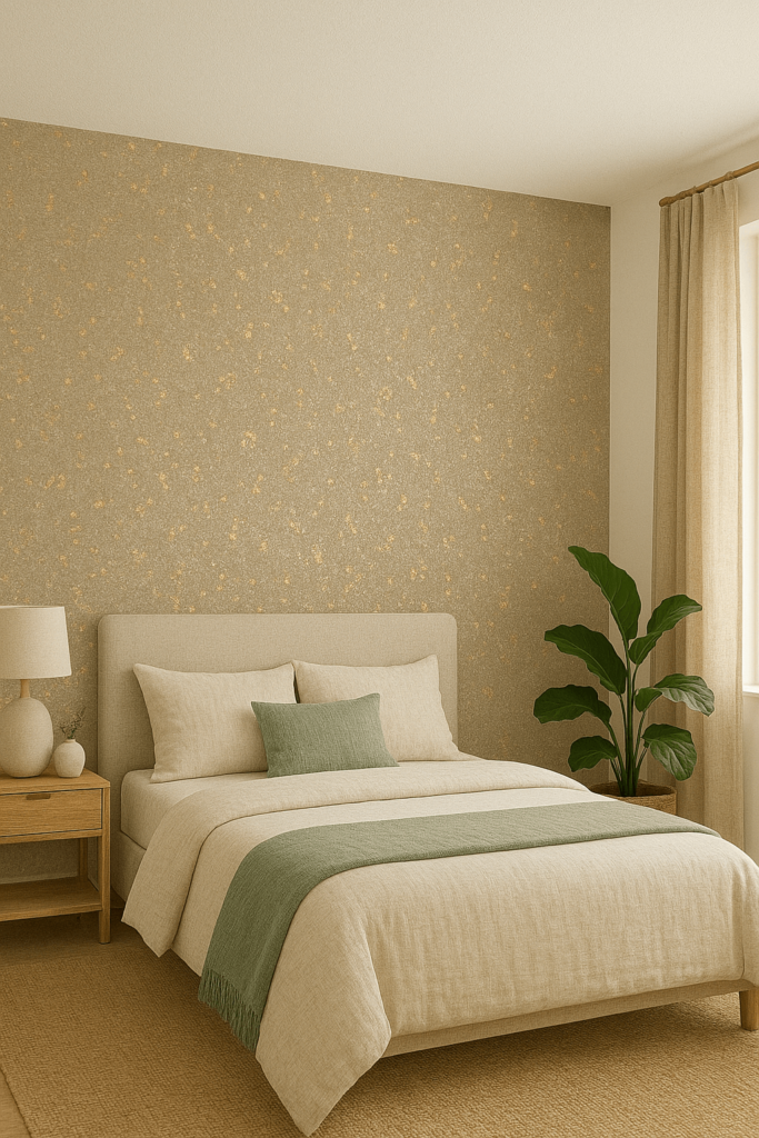 Metallic Accents and Foil Wallpaper Designs for Bedrooms