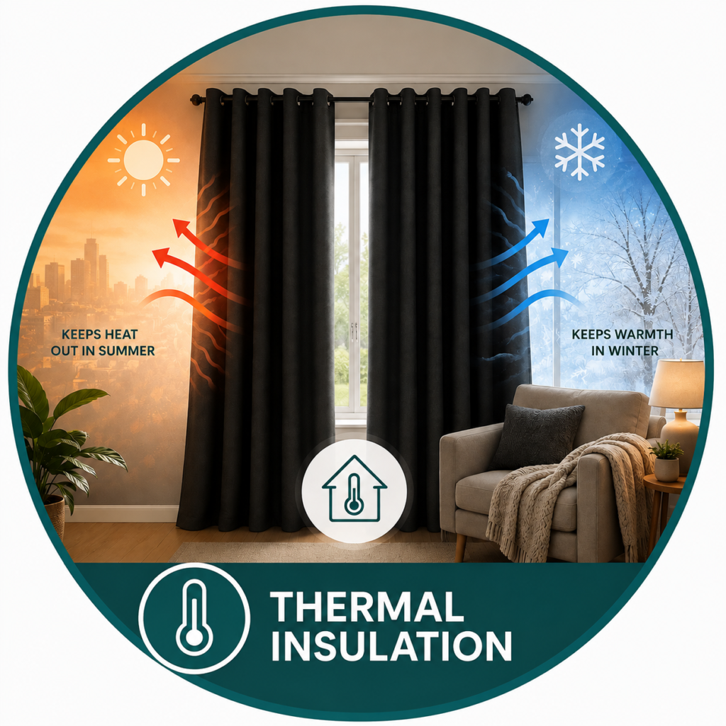 Benefits of Blackout Curtains Thermal insulation