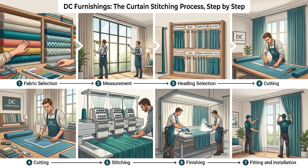 Curtain Stitching Process, Step by Step | DC Furnishings Pune